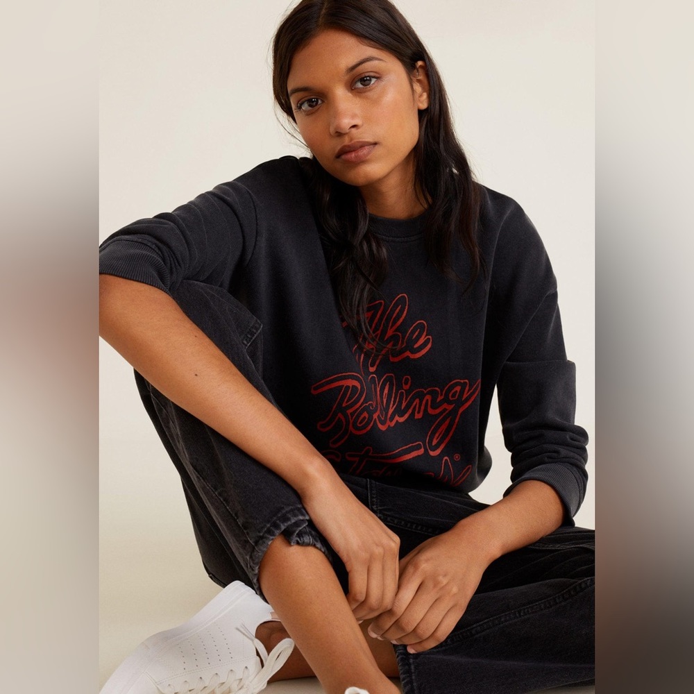 Mango rolling stone crew neck sweat shirt